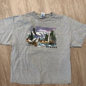 Alaska nature graphic gray t-shirt made in USA sz XL